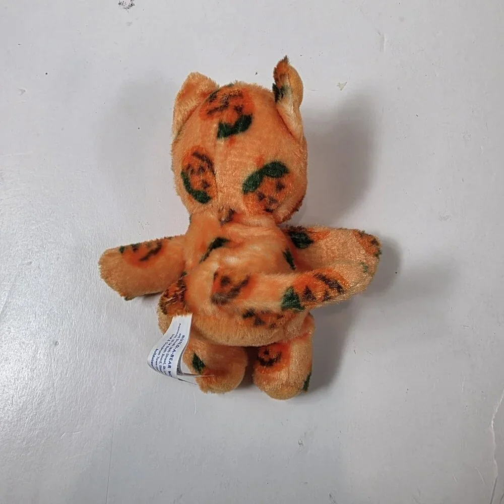 Build A Bear Mini Pumpkin Kitty Cat Orange Stuffed Plush Animal 2024